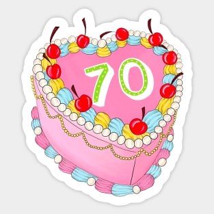 70th Birthday cake Sticker